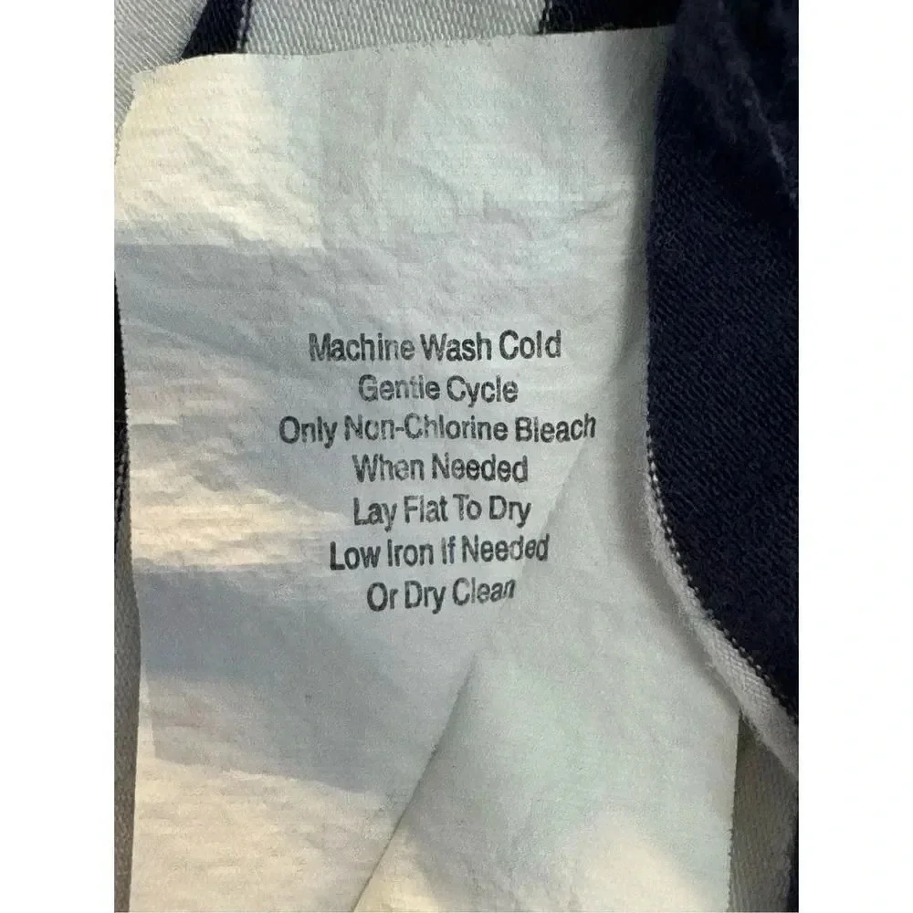 A Pea in the Pod Maternity Striped V-Neck Ruched Sides Tee Sz S White Blue - Picture 7 of 8